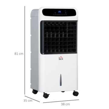 Homcom 32" Mobile Air Cooler, Evaporative Anion Ice Cooling Fan Water Conditioner Humidifier Unit W/3 Modes, Remote Controller, Timer