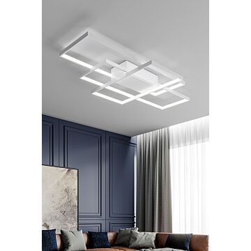 Neutral Style Rectangular Led Semi Flush Ceiling Light