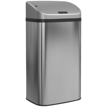 Homcom 48l Stainless Steel Sensor Bin - Silver-tone