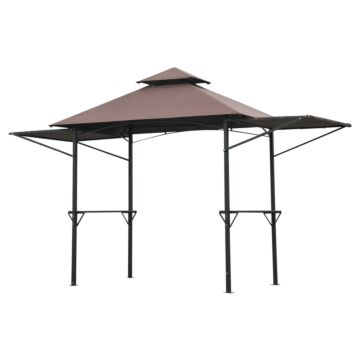 Outsunny 2.5 X 1.5m Bbq Tent Camping Picnic Gazebo Marquee Shelter Portable Waterproof, Coffee