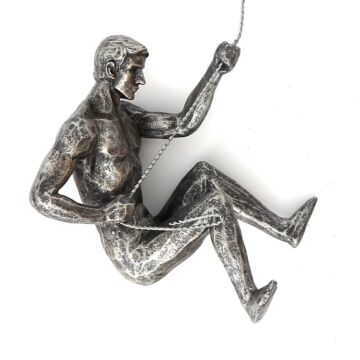 Silver Abseiling Man Looking Down 73cm