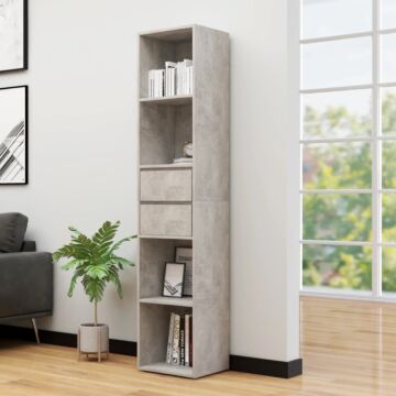 Vidaxl Book Cabinet Concrete Grey 36x30x171 Cm Engineered Wood