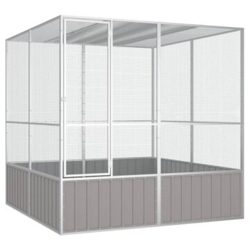 Vidaxl Bird Cage Grey 213.5x217.5x211.5 Cm Galvanised Steel