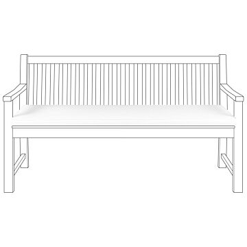 Outdoor Seat Pad White Polyester Water Resistant Bench Cushion 152 X 54 Cm Garden Beliani