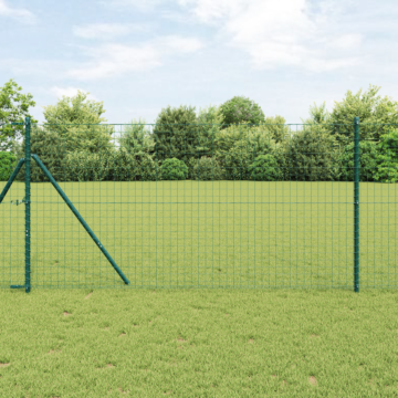 Vidaxl Fence Posts 52 Pcs Green Ø32 Mm 150 Cm Galvanised Steel