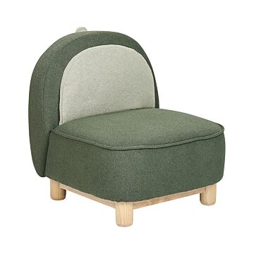 Animal Chair Dark Green Polyester Upholstery Armless Nursery Furniture Seat For Children Modern Design Triceratops Shape Beliani