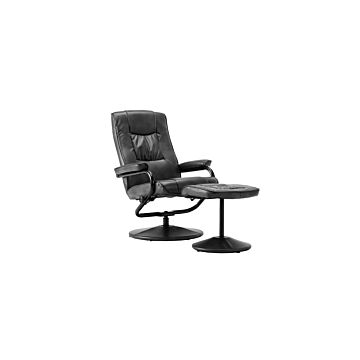 Memphis Swivel Chair & Footstool Black