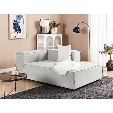 Chaise Lounge Grey Linen Upholstery Synthetic Legs Left Hand Modern Living Room Aprica Beliani