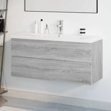 Vidaxl Sink Cabinet With Built-in Basin Grey Sonoma Engineered Wood