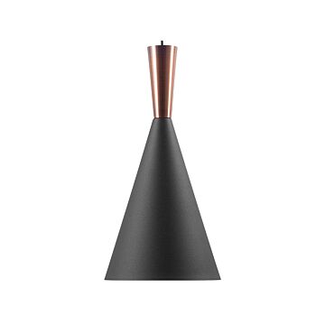 Hanging Light Pendant Lamp Black Shade Geometric Cone Modern Minimalistic Design Beliani