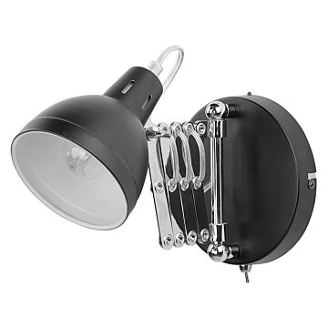 Wall Lamp Black Metal Sconce Adjustable Swing Arm Industrial Beliani