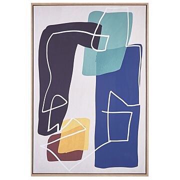 Canvas Art Print Multicolour 93 X 63 Cm Glam Abstract Shapes Geometric Mdf Frame Eclectic Modern Beliani