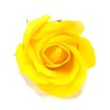 Craft Soap Flowers - Med Rose - Yellow - Pack Of 10