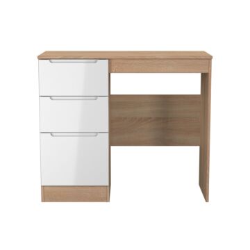 Milan 3 Drawer Vanity In White & Bardolino Oak