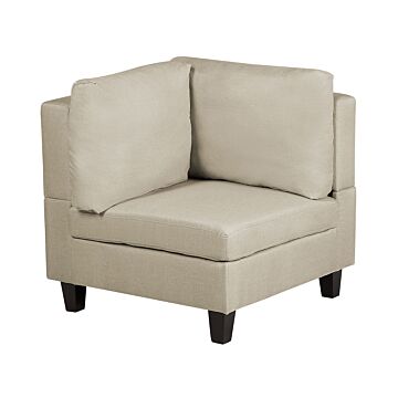 1-seat Corner Section Beige Fabric Upholstered Armchair Module Piece Beliani