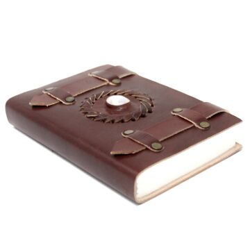 Leather Moonstone With Belts Notebook (6x4
