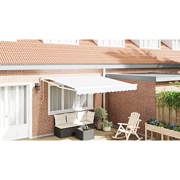 Vidaxl Automatic Retractable Awning White 350x250 Cm, Vidaxl Awning Replacement Fabric For 3.5x2.5 M Frame White
