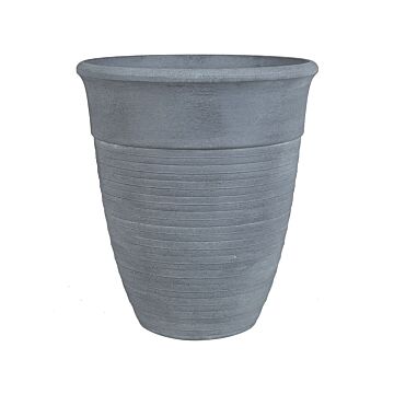Plant Pot Planter Solid Grey Stone Mixture Polyresin Square Ø 50 Cm All-weather Beliani