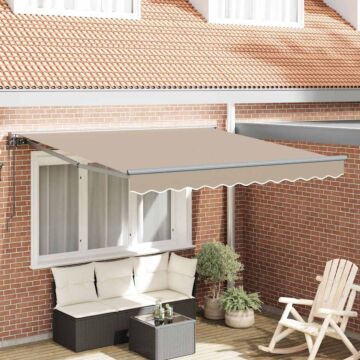 Vidaxl Retractable Awning Manual Beige 300x250 Cm Polyester