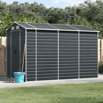 Vidaxl Garden Shed Anthracite 191x300x198 Cm Galvanised Steel