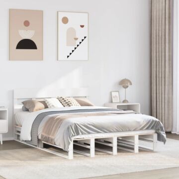 Vidaxl Bed Frame Without Mattress White 120x200 Cm Solid Wood Pine