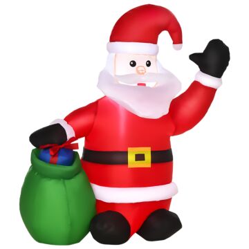 Homcom Inflatable Blow Up Christmas Santa Claus 120cm Led Lighted Yard