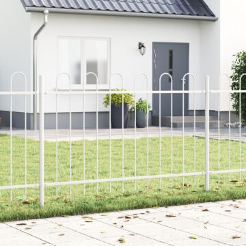 Vidaxl Garden Fence With Hoop Top White 11.9x1 M Steel