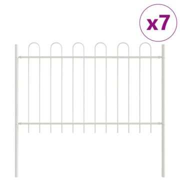 Vidaxl Garden Fence With Hoop Top White 11.9x1 M Steel