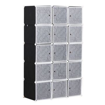 Homcom Cube Diy Wardrobe Portable Interlocking Plastic Modular Closet Bedroom Clothes Organiser Storage Cabinet