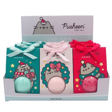 Handmade Bath Bomb In Gift Box - Christmas Pusheen The Cat