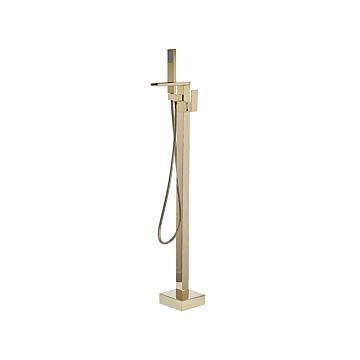 Bath Mixer Tap Gold Chrome Freestanding 118 Cm Modern Bathroom Accessories Beliani