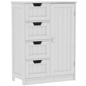 Bath Vida Priano 4 Drawer 1 Door Freestanding Unit, White