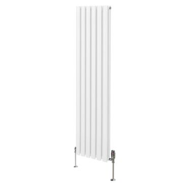 Oval Column Radiator & Valves - 1600mm X 360mm – White