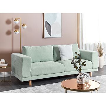 Sofa Mint Green Jumbo Cord Upholstered 3-seater Modern Minimalistic Corduroy Style Living Room Wide Armrests Cushioned Backrest