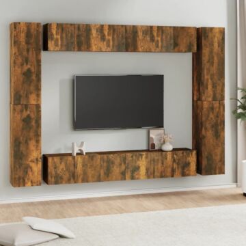 Vidaxl 10 Piece Tv Cabinet Set Smoked Oak Engineered Wood