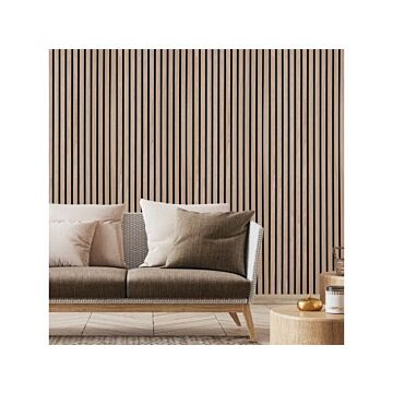 Fuse Acoustic Wooden Wall Panel In Walnut Effect, 2.4m X 0.6m