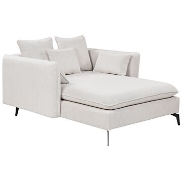 Chaise Lounge Light Beige Fabric Upholstery Armrests Cushion Backrest Modern Design Symmetrical Living Room Beliani