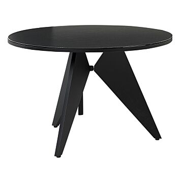 Garden Dining Table Black Aluminium Round Ø 110 Cm Outdoor Modern Design Beliani