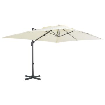 Vidaxl Cantilever Garden Parasol With Aluminium Pole 400x300 Cm Sand