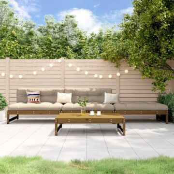 Vidaxl 4 Piece Garden Lounge Set Honey Brown Solid Wood Pine