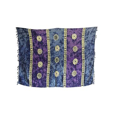 Bali Celtic Sarongs - Lucky Coins - Purple + Teal