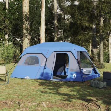 Vidaxl Camping Tent 9-person Blue Blackout Fabric Waterproof