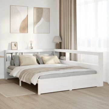 Vidaxl Bookcase Bed Without Mattress White 150x200 Cm Solid Wood Pine