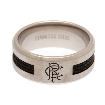 Rangers Fc Black Inlay Ring Small