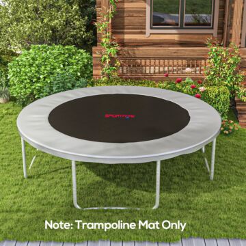Sportnow Replacement Trampoline Mat With Spring Pull Tool, 72 V-hooks, For 12ft Trampoline Using 14cm Springs, Orange