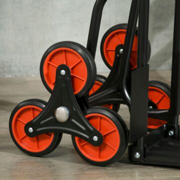 Durhand Steel Climbing Handling Trolley W/hand Trucks 6-wheels Load Cart 150kg