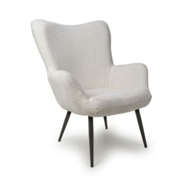 Bordeaux Textured Chenille Effect White Armchair