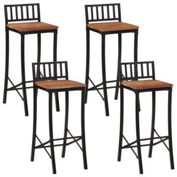 Vidaxl Bar Chairs 4 Pcs Solid Wood Acacia