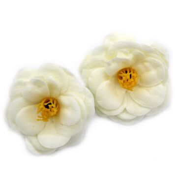 Craft Soap Flower - Camellia - Cream - Pack Of 10