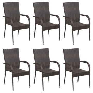 Vidaxl 7 Piece Garden Dining Set Brown